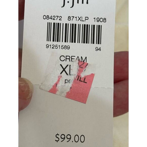 J. Jill Wearever cream button front tunic/cardigan, XLP, NWT, minimalist - Picture 6 of 6